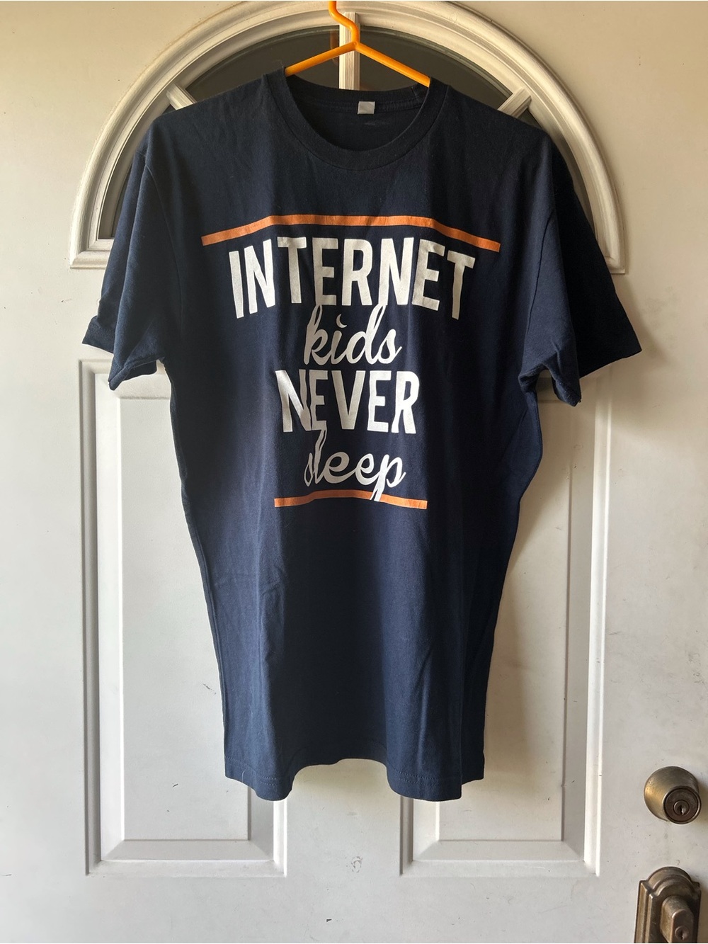 Next Level Apparel Navy Graphic 'Internet Kids Never Sleep' Tee